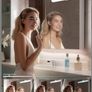 Mirror Lights, Rechargeable Battery Dressing Table Lights  Stick On Mirror, 4000mAH, Touch Make Up Vanity Lights, Screw-Free Portable LED Lamp Bathroom Lighting USB Light Bulb Walnut Image 2