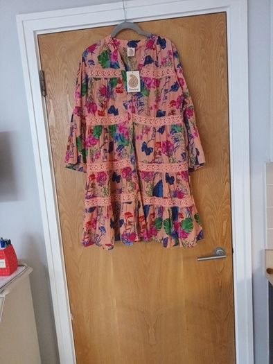 Sumitra  Long  Sleeved Handmade  Dress.  S. Freesize. B.N.W.T.