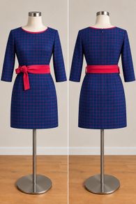 Checked Dress with Belt