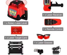 Rotary laser level 360 new kit red laser receiver