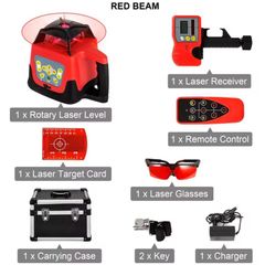 Rotary laser level 360 new kit red laser receiver