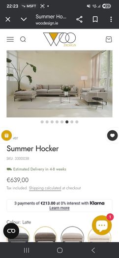 Woo Design 4.5 seater Zuiver Summer Sofa plus Hocker