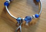 Silver & blue Beaded Bracelet
