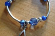 Silver &amp; blue Beaded Bracelet