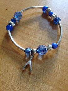 Silver & blue Beaded Bracelet