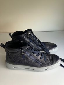 ARA Ankle Boots Lace/Zip Navy 7.5/41.5