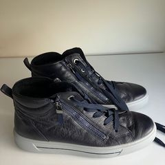 ARA Ankle Boots Lace/Zip Navy 7.5/41.5