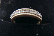Vintage Diamond Band Ring 18Ct Gold Fine Wedding Jewelry Band Size N1/2 - 2,92g