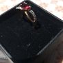 10ct gold ring  with  Natural Gem Stone garnet and diamonds Image 9