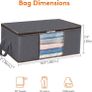 35L Clothes Storage Bag Foldable Storage Boxes with Lids Underbed Wardrobe Storage Organiser with Sturdy Fabric Clear Window for Clothing Bedding Sweaters T-shirts Blankets, 3 Pack, Grey Image 3