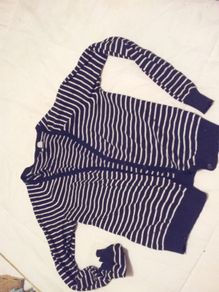 Black White Stripe Cardigan