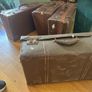 Vintage leather hardback suitcases Image 7
