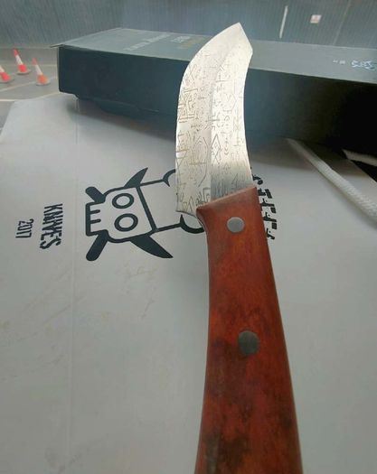 Kitchen Knife Persian style with Engraved viking symbols by Di'Casteel