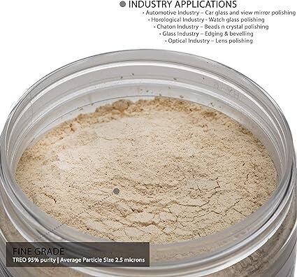 GLASS POLISH 90004 Fine Grade Cerium Oxide, Glass Polishing Solution, Glass Polishing Powder | 500 grams
