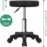 NEW SALE | Round Rolling Stool with Wheels Height Adjustable Stool Spa Stool for Salon Massage Home Kitchen Black Image 2