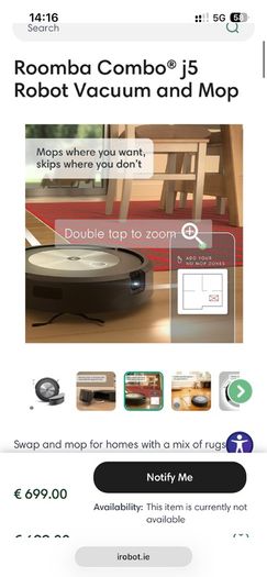 vacuum roomba combo j5 iRobot