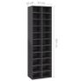 Shoe Cabinet High Gloss Grey 54x34x183 cm Chipboard Image 10