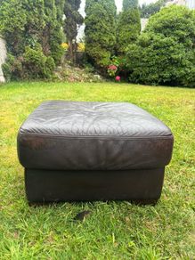 Large dark brown ottoman approx 60 x 60 cm