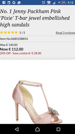 Jenny Packham pink jewel peep toe satin shoes