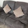 2-seater grey faux-suede manual reclining sofa Image 2