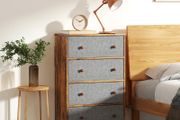 Chest of Drawers, Dresser with 4 Fabric Drawers - Grey and Rustic Brown
