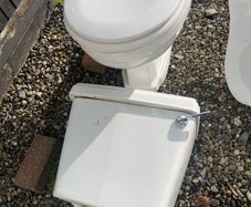 Toilet and cistern , sink and taps