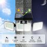 280 LED Solar Flood Lights Outdoor, 3 Adjustable Heads Solar Lights Outdoor Garden Motion Sensor, Waterproof Wireless Solar Security Lights Outside for Yard Garage Driveway Patio Garden, 4 Pack Image 2