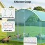 Large Metal Chicken Coop 3 x 2 x 2 m Walk-in Chicken Run House Cage, Doom Roof Hen House Enclosure with Cover and Security Lock, Image 4