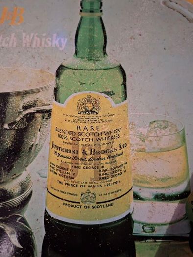 Antique J&B Rare Scotch whiskey metal tray