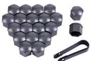 20pcs Wheel Nut Bolt Cover Caps, Grey For Audi Vw Bmw Mercedes, Universal 17mm