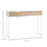 Industrial Console Table 2 Drawers Sculpted Oak Wood Effect Chevron Pattern Metal Legs White Image 2