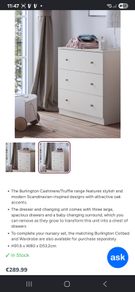 Tony Kealys Chasmere  chest of drawers with changing area