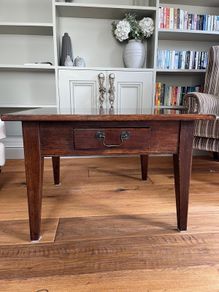 solid dark wood coffee table