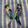Rare hand sewn sequin bird Christmas decorations Image 2