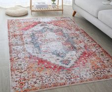 Rugs Living Room 90X150cm, Non Slip Large Area Rugs for Machine Washable, Vintage Style and Soft Low Pile Floor Carpet