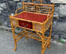 Vintage Chinoiserie  Anglo Japanese bamboo desk