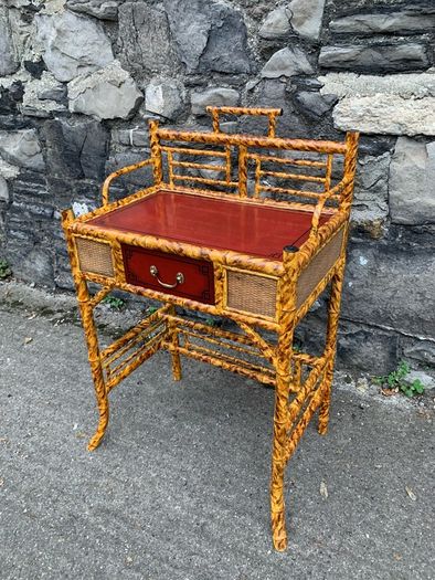Vintage Chinoiserie  Anglo Japanese bamboo desk