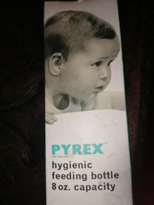 Vintage Pyrex Glass Babies Bottle in Box