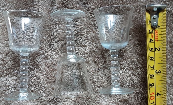 three nice vintage cordial glasses