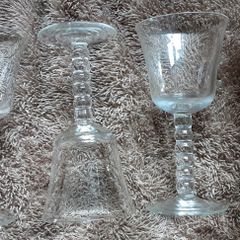 three nice vintage cordial glasses
