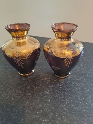 Pair of vintage Murano glass vases