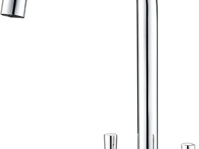 Contemporary Kitchen Tap Two Handles Swivel Spout Sink Mixer Tap Chrome ...
