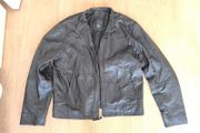 David Moore Black Leather Jacket Zip Up Short Jacket Size L