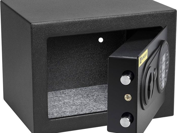 NEW SALE | Electronic Safe, 17x23x17cm (HxWxD), Carbon Satin Black
