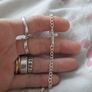 matching silver cross necklace and bracelet Image 3