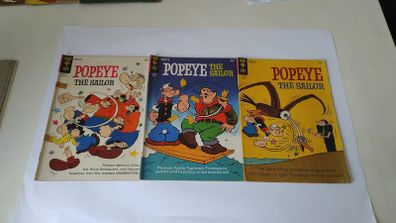 Popeye The Sailor Comic 75 76 and 77 from 1965