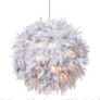 NEW SALE | Feather Light Shade for Ceiling Pendant Light, Fluffy Lamp Shade Lampshade Lightshade GREY Image 2