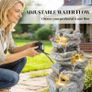 6 Tier Outdoor Water Fountain with LED Lights and Adjustable Flow Grey Image 5