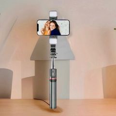 New Black 170cm Bluetooth Selfie Stick Tripod with 2 LED Lights and Remote iPhone & Android