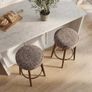 Set of 2 Chenille Bar Stools, 68cm Counter Height Upholstered Kitchen Bar Chairs with Solid Wood Legs Image 4